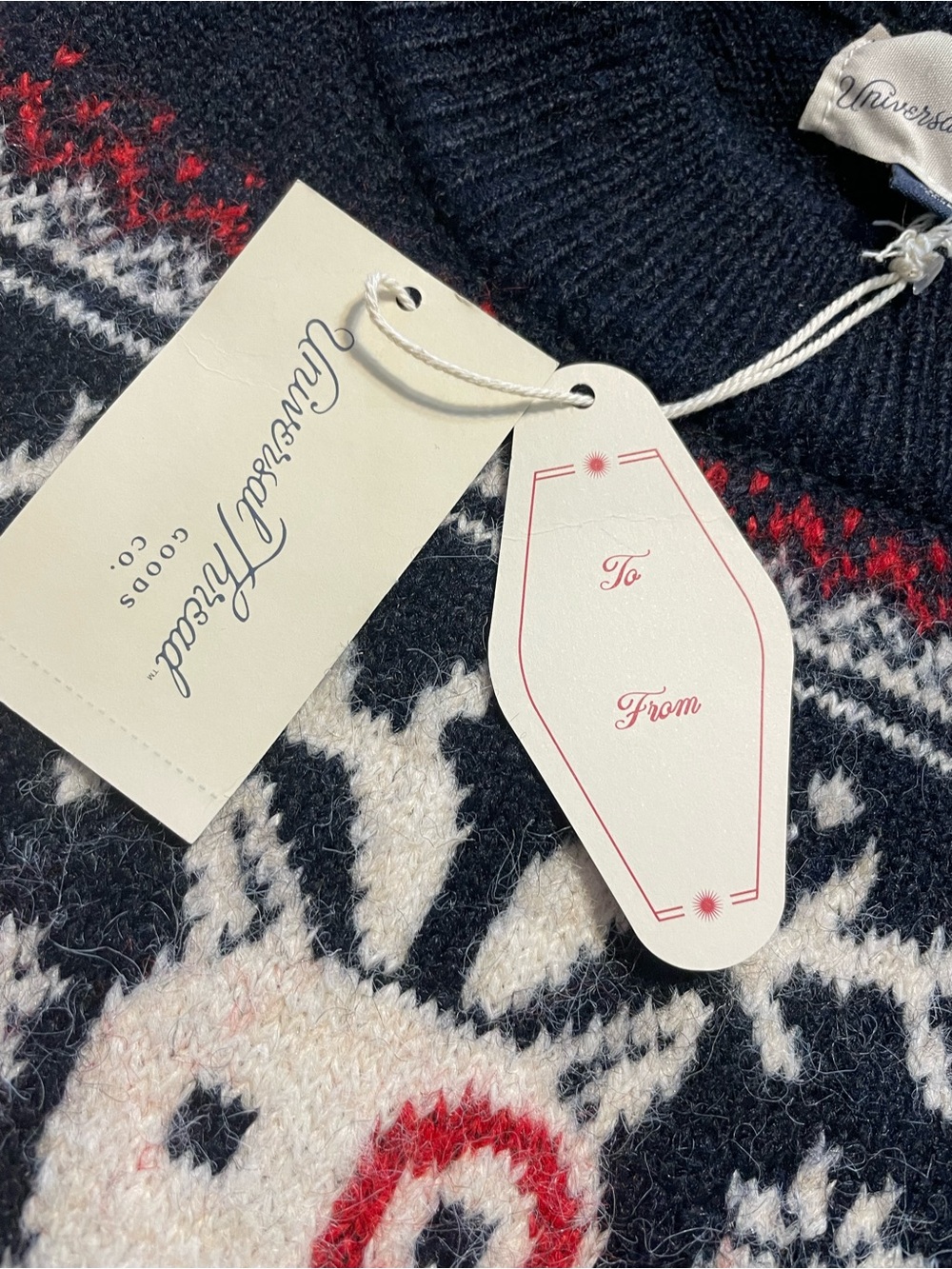 Universal Thread Dark Gray Fair Isle Sweater with Red & White Pattern - Picture 6 of 6